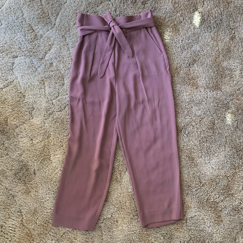 NWT Mauve Flowy Wide Leg Tie Waist Pants